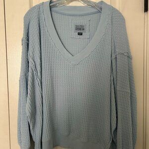 Aerie Blue Waffle Sweater